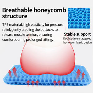 TPE 젤 통기성 직사각형 인체공학적 소파 시트 쿠션 탈부착 가능한 직조 쿠션 커버 자동차 및 매트용 - Product Image 6