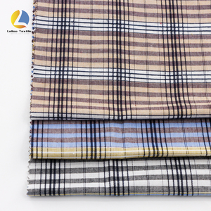 Offre Spéciale moderne tissu à carreaux uni Polyester coton mélangé Plaid rayure Jacquard tissu bleu vichy matériel pour les chemises pour hommes - Product Image 1
