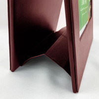 Porta Menús de Mesa con Luz LED Roja, Porta Tarjetas de Menú Iluminado para Restaurante, Cubierta de Menú A5 de 2 Páginas, Exhibidor de Mesa