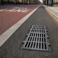 Grille de drainage en fonte ductile robuste à fentes pour l'approche des quais de ferry, pour système de drainage routier