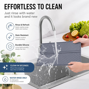 Tapete de Silicona Plegable para Secar Platos, Escurridor de Fregadero de Cocina, Ahorra Espacio, Resistente al Agua, al Calor y Antideslizante - Product Image 4