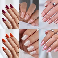 Kit de faux ongles carrés courts BTArbox avec colle, en gel souple, faits à la main, finition mate, style French, à presser, vente en gros