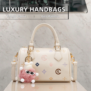 Borsa Boston Casual di Lusso per Donna con Cerniera Design Geometrico Personalizzata Portatile a Forma di Cuscino Impermeabile con Fodera in PU 20-35L - Product Image 3