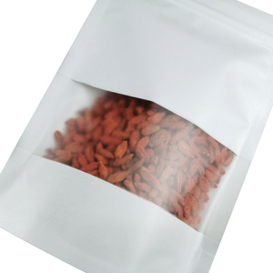 In Stock Grease Proof White Kraft <b>Paper</b> Zipper Stand up Bag for Nuts Tea <b>Packaging</b> with Window Kraft <b>Paper</b> <b>Packaging</b> Bag OEM ODM - Product Image 3