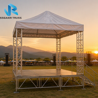 Structure Modulaire Portable en Alliage d'Aluminium Argenté avec Capacité de Charge de 1000 kg, Éclairage d'Écran LED pour Scène et Événements Extérieurs 400x400mm