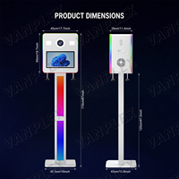 Cabina de Fotos Instantánea con Doble Pantalla de 15.6 Pulgadas, Cámara DSLR, Impresión Instantánea, Pantalla Táctil de Alta Resolución, Luz RGB, Soporte Metálico para Bodas y Fiestas