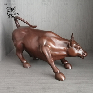 <span class=keywords><strong>Art</strong></span> moderne succès métal cadeaux boeuf Animal Statue décor maison Bronze laiton Wall <span class=keywords><strong>Street</strong></span> Bull Sculpture pour bureau table - Product Image 4