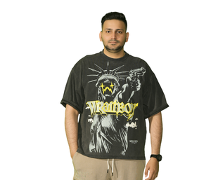 T-shirt da uomo in cotone 100% di alta qualità a maniche corte in stile Hip Hop stampato con carattere lavorato a maglia all'ingrosso <span class=keywords><strong>Online</strong></span> - Product Image 4