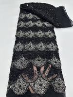 Tissu KC en tulle superposé à motifs écailles festonnées, orné de perles et de paillettes, résistant aux plis, respirant, de poids moyen, maille scintillante pour Dubaï