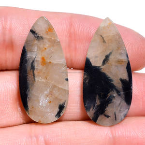 พลอยซิลลิมาไนต์ธรรมชาติคุณภาพพรีเมียม รูปทรงลูกแพร์ เรียบเนียน แบบคาโบชอง สำหรับทำเครื่องประดับ ของขวัญ - Product Image 2