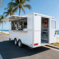 Prix d'usine Remorque mobile de restauration 4,9 m en fibre de verre et aluminium entièrement équipée pour la vente de nourriture de rue, résistante à la rouille