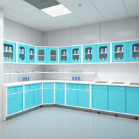 Armoire de clinique médicale, hôpital, acier inoxydable, moderne, 2 portes, 4 tiroirs, murale, durable, mobilier commercial, facile à assembler, métal