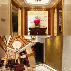 Marmo Imperiale Dorato Lucido di Lusso Moderno, Pietra Naturale Gialla per Decorazione di Pareti e Pavimenti Interni, Grande Lastra Stile Impero - Product Image 5