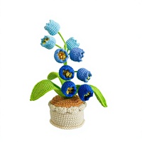 BH Handgefertigte Gehäkelte Wollgarn-Maiglöckchen Mini-Topfpflanze Künstliche Blumen Valentinstag Weihnachten Hochzeitsgeschenk