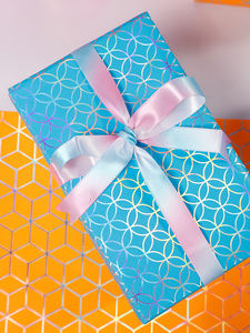 Factory Wholesale Disposable Coated Silicone Virgin <b>Wrapping</b> <b>Paper</b> 43x300cm Roll with <b>Gold</b> Stamp for Gift Packaging - Product Image 2