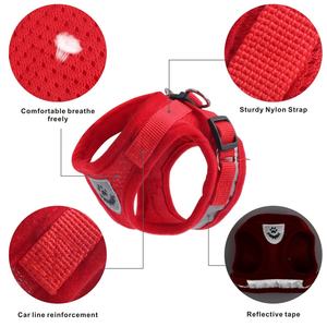 ロゴカスタマイズ可能 反射材付き通気性ドッグハーネスリードセット 犬用 ベスト型子犬用お散歩リード 卸売 - Product Image 3