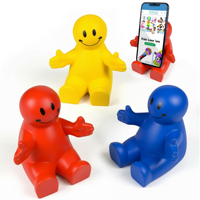 CADEAU IDÉAL Boule anti-stress personnalisée Figurine souriante Porte-téléphone Cadeau promotionnel Accessoires de bureau Jouet à presser en PU avec logo