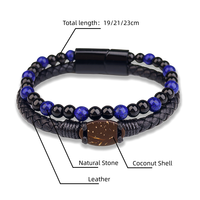 NFC RFID 13.56MHz Bracelet en cuir de coquille de noix de coco Verset biblique quotidien Bande de contrôle d'accès complet Boucle magnétique personnalisable