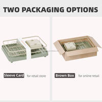 WIREKING Petit égouttoir à vaisselle en plastique antirouille, porte-assiettes pour 14 assiettes avec bac de récupération des eaux détachable pour la cuisine