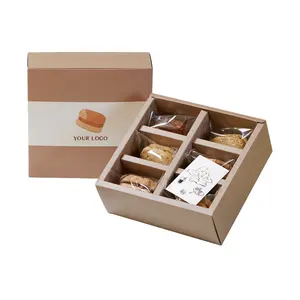 Custom Easy to Assemble and Durable Pastry Boxes with Window Twine for Pastry Donut Dessert Candy Bakery Macaron and Cookie