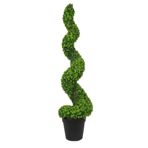 PZ-3 Decoración <span class=keywords><strong>de</strong></span> Jardín, Bonsái Artificial <span class=keywords><strong>de</strong></span> Plástico, <span class=keywords><strong>Buxus</strong></span> en Espiral, Planta Topiaria Verde, Resistente al Agua, Duradera, para Interiores - Product Image 2