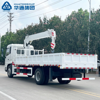 Camion-grue robuste Dongfeng 4x2 à 6 roues, 8 tonnes, avec grue à flèche, solutions personnalisées