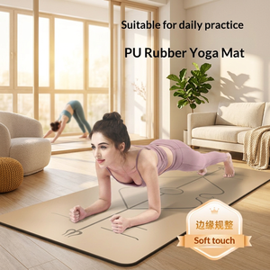 Tapis de yoga haut de gamme en caoutchouc naturel + PU, antidérapant, silencieux, épaissi, élargi, rectangulaire, 183 cm, modèle personnalisé en gros ST009 - Product Image 1