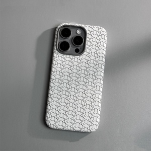 Chất Lượng Cao Thu Hút Từ Đồng Bằng Da rô Mô Hình Hình Học PU Điện Thoại Di Động Trường Hợp Đối Với <span class=keywords><strong>iPhone</strong></span> 16 15 14 13 Pro Max - Product Image 1