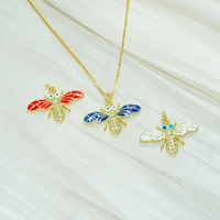 Charmant pendentif abeille en laiton avec micro-insertion de CZ et émail coloré pour la fabrication de colliers et de bijoux DIY