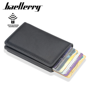 Baellerry Card Holder 4 Inch PU Leather <b>RFID</b> <b>Blocking</b> Credit Card <b>Wallet</b> Unisex - Product Image 1