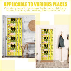 Organisateur de chaussures à suspendre sur la porte, 40 poches, en maille jaune, pour rangement dans le placard, type crochet antidérapant - Product Image 6