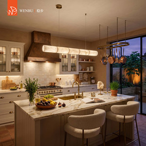Linear Spanish alabaster Pendant <b>Lamp</b> for <b>kitchen</b> island hotel dining villa - Product Image 2