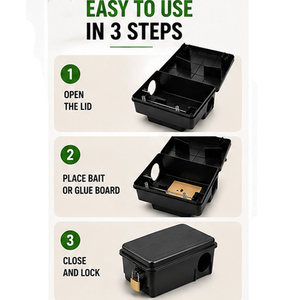 กล่องดักหนูและแมลงสาบขนาดใหญ่แบบแข็งแรง พร้อมกุญแจล็อค สำหรับควบคุมหนูและสัตว์ฟันแทะ ทำจากพลาสติก - Product Image 5