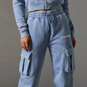 Conjunto de Sudadera con Capucha y Pantalones Deportivos <span class=keywords><strong>para</strong></span> Mujer, con Logotipo Personalizado del Fabricante, Diseño Gráfico, Cierre de Cremallera, Talla Grande, Manga Larga, Estilo Casual - Product Image 2