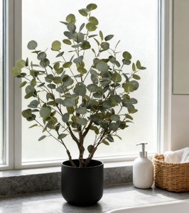 Bán Buôn Trang Trí Nội Thất Cây Bạch Đàn Giả Chậu Phòng Khách Trang Trí Bất Tử Nhân Tạo Bạch Đàn Lá Cây Cảnh - Product Image 4