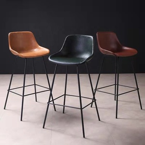 Mobilier de <span class=keywords><strong>bar</strong></span> rétro <span class=keywords><strong>vintage</strong></span> <span class=keywords><strong>tabouret</strong></span> de <span class=keywords><strong>bar</strong></span> en cuir marron <span class=keywords><strong>vintage</strong></span> pour cuisine chaise de <span class=keywords><strong>bar</strong></span> en acier et métal pour comptoir café restaurant - Product Image 2