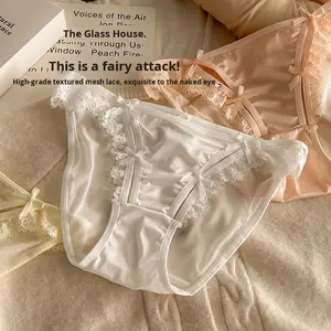 新款热销欧美蕾丝内裤女青春抱臀诱惑网布舒适柔软无缝丁字裤 - Product Image 2