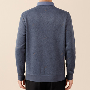 Nuova camicia da <span class=keywords><strong>uomo</strong></span> Casual a due pezzi a maniche lunghe calda con <span class=keywords><strong>velluto</strong></span> di mezza età spesso per papà anziano - Product Image 5