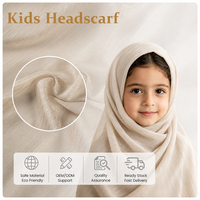 Tissu pour hijab enfant, 5510, qualité supérieure, à carreaux et rayures, résistant aux plis, respirant, en polyester et mousseline, pour usage quotidien des enfants
