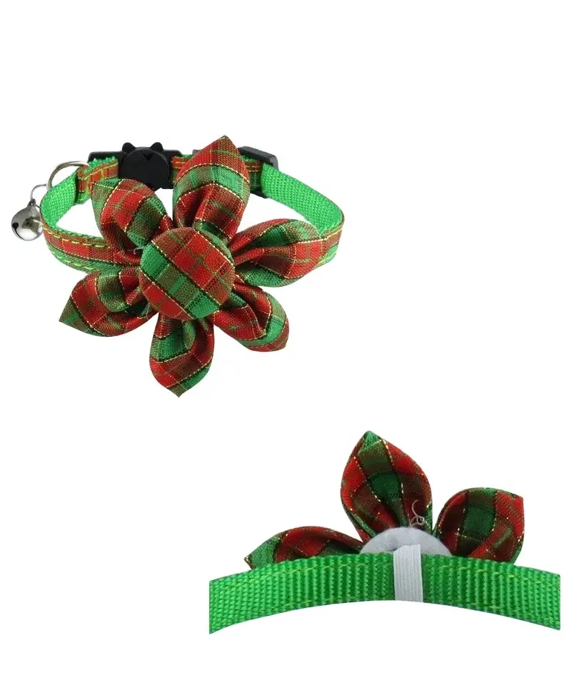 蝶ネクタイ付きクリスマス犬の首輪-犬のペットの子犬のための休日のサンタクロースとクリスマスの雪の首輪