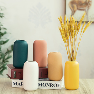 Vase en céramique créatif à finition mate avec fonction hydroponique pour salon, B&B, présentation de fleurs séchées, décoration d'intérieur de luxe léger - Product Image 4