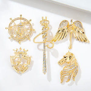 Angel Wing Horse Head Rudder Alloy <b>Brooch</b> for <b>Women</b> Fashion Wedding Engagement Party - Product Image 3