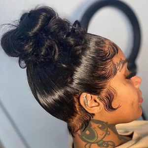 Pelucas Frontales de Encaje sin Pegamento con Cutícula Alineada al por Mayor, Peluca de Cabello Humano 100% Pre-arrancada con Ondas al Agua, Peluca de Encaje 360 de Cabello Humano - Product Image 1