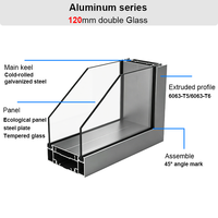 Cloison en verre double vitrage moderne, taille personnalisable, options givrées, profilé aluminium industriel, isolation phonique 36 dB, pour écoles