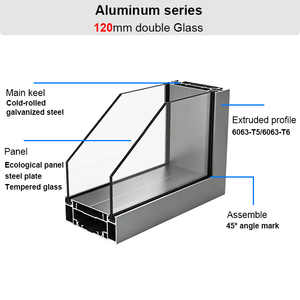<span class=keywords><strong>Cloison</strong></span> en verre double vitrage moderne de taille personnalisable, options givrées, profilé en aluminium industriel, isolation acoustique, école - Product Image 2
