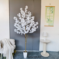 Doppelblüten-Kirschblütenbaum, großer künstlicher Dekobaum für Innenräume, Wunschbaum, Schaufensterdekoration, Hintergrund