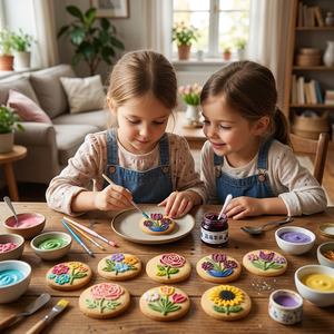 Ensemble de découpoirs à biscuits ronds en forme de fleurs (fleur de cerisier, tulipe, rose, tournesol, <span class=keywords><strong>marguerite</strong></span>) avec tampons, moules à biscuits circulaires - Product Image 4