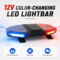 Barre lumineuse LED miniature Senken 12V à changement de couleur, sirène, haut-parleur, lumière stroboscopique clignotante avec contrôleur et microphone