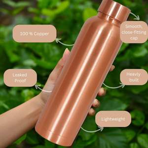 Elegante botella de agua de cobre de alta calidad, sin plástico, mantiene el agua fresca, ayuda a la Hidratación Diaria, viajes y estilos de vida activos - Product Image 5