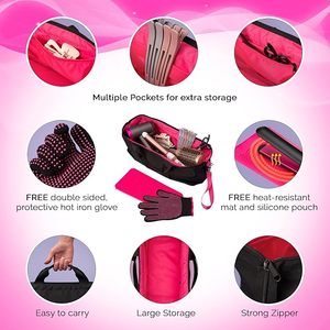 Bolsa de Viaje para Herramientas de Peinado Resistentes al Calor con Tapete de Silicona y Guante Resistente al Calor para Rizador y Plancha de Pelo - Product Image 2